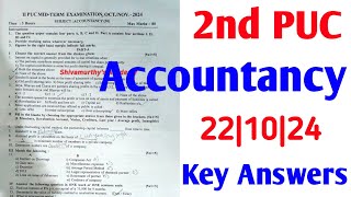 2nd PUC Accountancy Midterm Exam Key Answersshivamurthysacademyaccountancyexam [upl. by Jamin410]