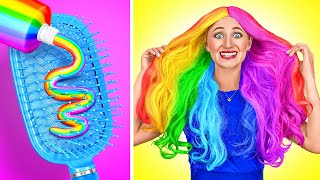 FANTASTIC BEAUTY HACKS AND MAKEUP TRENDS  From Nerd to Popular  Cool Hair Dyeing Tips by 123 GO [upl. by Saks]