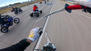 Fast 100 Motorcycle Stunt Ride In Denver [upl. by Niccolo]