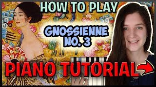 How To Play quotGNOSSIENNE NO3quot by Erik Satie  Easy Piano Synthesia Piano Tutorial HD [upl. by Akirehs]