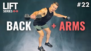 30 Min BACK and ARMS DUMBBELL WORKOUT  Follow along [upl. by Neehsas]