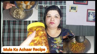 Nepali Mula Ko Achaar Full Recipe  Nepali Radish Pickle Recipe [upl. by Rox]