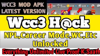 Wcc3 Hck Latest Version🔥Wcc3 Mod Apk🤑Wcc3 Mod New Version  NPLCareer Mode Unlocked  Unlimited🥳 [upl. by Kabob937]