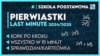 PIERWIASTKI  LAST MINUTE ✅️  Matematyka Szkoła Podstawowa 2️⃣0️⃣2️⃣5️⃣ [upl. by Wolfe]