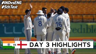 India vs England 5th Test DAY 3 Full Match Highlights  IND vs ENG 5th Test DAY 3 Full Highlights [upl. by Ariamat]