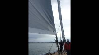 Rolling the staysail on SY Encore [upl. by Vida]