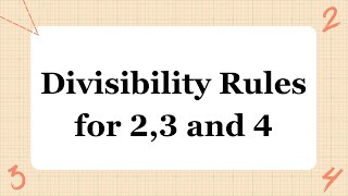 Divisibility Rules for 23 and 4 [upl. by Asirak]