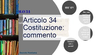 Articolo 34 Costituzione commento [upl. by Koziel118]