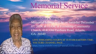 Memorial Service for Gloria Morson [upl. by Htidirrem]