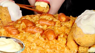 CHEESY CARBO FIRE NOODLES CHEESE BALLS AND CHEESE STICKS EATING SOUND MUKBANG 까르보 불닭 뿌링 치즈볼 치즈스틱 [upl. by Sasnak]