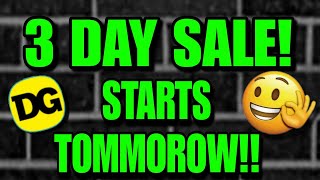 3 DAY SALE STARTS TOMMOROW DOLLAR GENERAL [upl. by Hiroko]