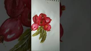 Cranberry water colour drawing cranberry fruit [upl. by Aihsyn145]