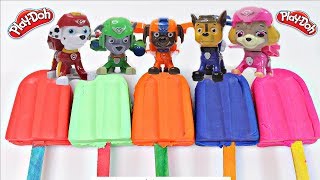 Paw Patrol PlayDoh Learn Colors Popsicles IceCream Marshall Zuma Skye Chase Rubble [upl. by Anawad]