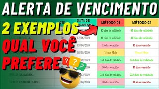 Como fazer Alertas de Vencimento no Excel  2 métodos SUPER FÁCIL em minutos [upl. by Naoma]