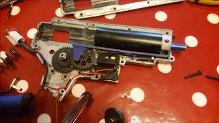 Airsoft V2 gearbox disassembly and reassembly tutorial [upl. by Ivanah]