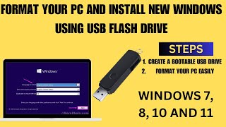 HOW TO FORMAT PC AND INSTALL NEW WINDOWS USING USB FLASH DRIVE Windows 7 8 9 10 and 11 [upl. by Gnap]