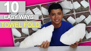 10 SIMPLE WAYS TOWEL FOLDING towelfolding [upl. by Ahseit752]