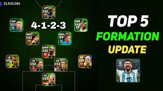 4123 amp Top 5 New Formations Update In eFootball 2024  4123 formation efootball 2024 [upl. by Tamaru866]