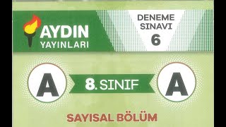 AYDIN YAYINLARI 6 DENEME ÇÖZÜMÜ [upl. by Eshelman]