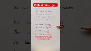 Perfekt ohne „ge„ deutsch deutschlernen deutschonline german learngerman deutscha2 deutscha2 [upl. by Lud693]