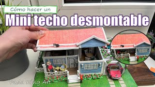 CÓMO HACER UN TECHO DESMONTABLE DE PAPEL PARA UNA MINI CASA [upl. by Einomrah]