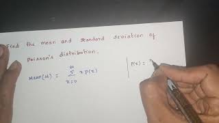 Mean and Standard deviation of Poissons distribution  Most important  Bmatcs301 vtu [upl. by Aridan827]