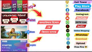 RE আনলিমিটেড ইন্টারনেটের কে হতে চলেছে রাজা Gp limitless vs robi freedom vs Banglalink vs airtel [upl. by Pinelli290]