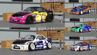 FR LEGENDS S15 LIVERY PACK V030  ROCKET BUNNY  FALKEN  WORTHOUSE  MONALIZA  MOON  CINEMATIC [upl. by Mora]