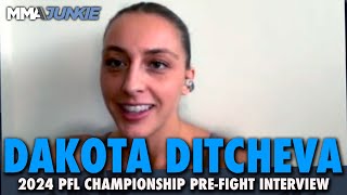 Dakota Ditcheva Makes BOLD Prediction for Taila Santos  2024 PFL Championship [upl. by Neelyhtak]