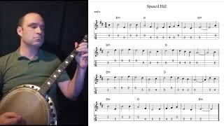 Spancil Hill Irish Waltz on tenor banjo with notes and tab [upl. by Noreht]