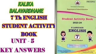 Student Activity Book 7th English key answers Unit 5  Kalika Balavardhane learneasilyhub [upl. by Mccoy]