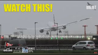 American 777 insane landing at London Heathrow [upl. by Pine]