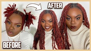 Soft Locs Over Starter Locs NO CROCHET [upl. by Ssenav826]