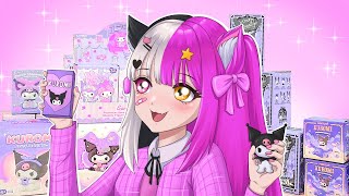 VTUBER OPENS Huge KUROMI 💜SANRIO BLIND BOXES Haul 😈 [upl. by Fechter]