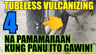 How to vulcanize tubeless tiresApat na paraan para mavulcanize ang tubeless n gulong [upl. by Stefa514]