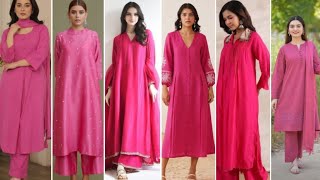 Latest outstanding plain pink dresses designs  Pink dresses for girls [upl. by Valoniah]