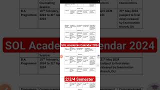 SOL Academic Calendar 2024 For 2nd  4th  6th Semester students  Classes Exams Assessment Etc [upl. by Broddie219]