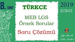 LGS Örnek Soru Çözümleri  Türkçe Dersi  Şubat 2019 MEB [upl. by Riorsson]