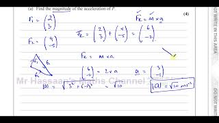 WME0101 Edexcel IAL Mechanics M1 JAN 2018 Q6 Vectors Resultant Forces suvat [upl. by Tallulah433]