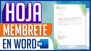 Como Hacer Una Hoja Membrete en Word y Convertirla en Plantilla [upl. by Drof237]