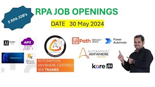 RPA Jobs  30052024  5 Jobs in One Video [upl. by Merta602]