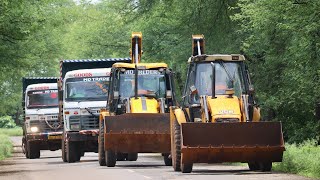 2 JCB 3dx Backhoe Loading Mud in Tata 2518 Ex Truck and Tata Tipper Truck [upl. by Allanson497]