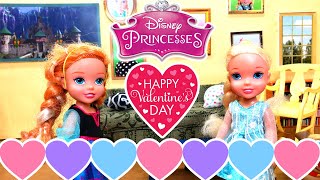 VALENTINE DAY Elsa and Anna and Kristoff Toddlers make Valentine Cards [upl. by Edgell]