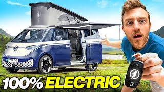 NEW £80k VW ID Buzz EV Camper Van Overnight REVIEW [upl. by Yarw]