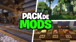 PACK de MODS para MINECRAFT 121 200 MODS  ¡NUEVO MODPACK SIN LAG [upl. by Nerol]