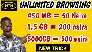 New mtn data trick how to buy mtn 5000GB for 500 nairamtn cheapest data plan mtn cheap data [upl. by Acinomahs]