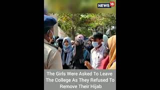 Hijab Protest At A Government PU College  Trending  Shorts  HijabRow  News  CNN News18 [upl. by Patin]