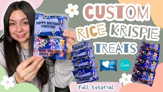 How To Make Custom Rice Krispie Packaging Full Tutorial  How to Design Custom Rice Krispie Wraps [upl. by Collier698]