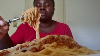 Join me eat Spaghetti Bolognese with cheese mukbang highlights eating [upl. by Aryl]