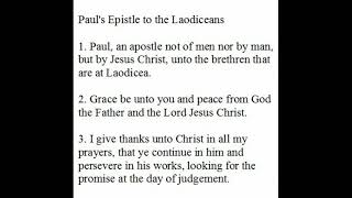 Pauls Epistle to the Laodiceans [upl. by Rehportsirhc]